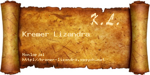 Kremer Lizandra névjegykártya